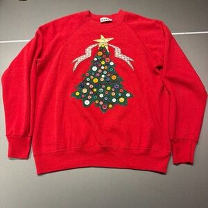 Vintage‎ Bassett Walker Merry Christmas Tree Sweatshirt Unisex Size Medium